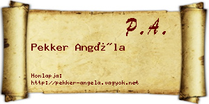 Pekker Angéla névjegykártya